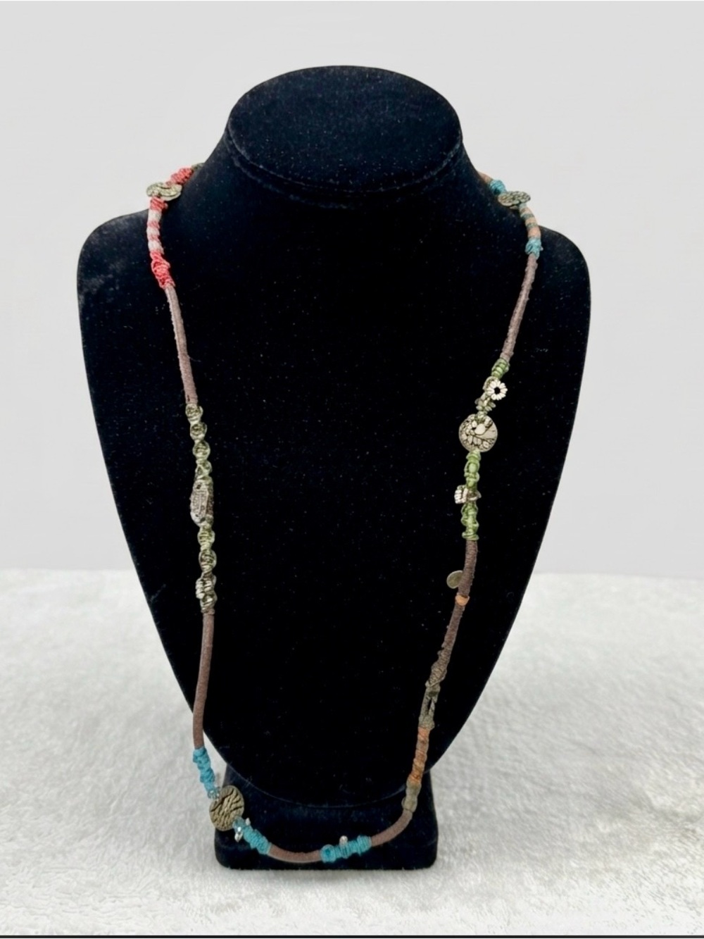 Wakami Fair Trade Boho Leather Beaded Long Necklace Multi Wrap Bracelet